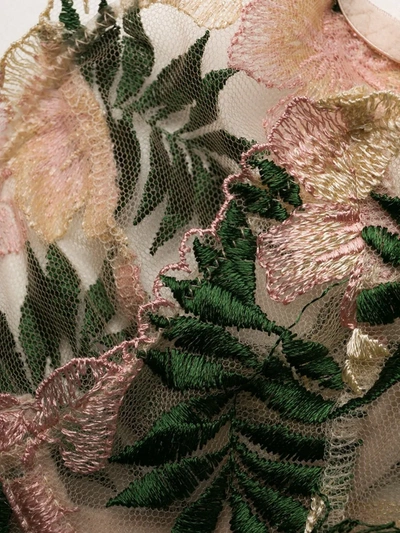 Gilda & Pearl Embroidered Le Fleurs Plunge Bra In Neutrals