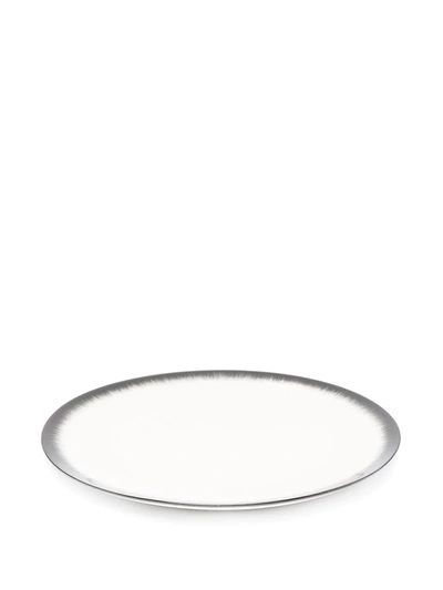 Shop Ann Deumelemeester X Serax Shadow-paint Porcelain Pair Of Plates In White