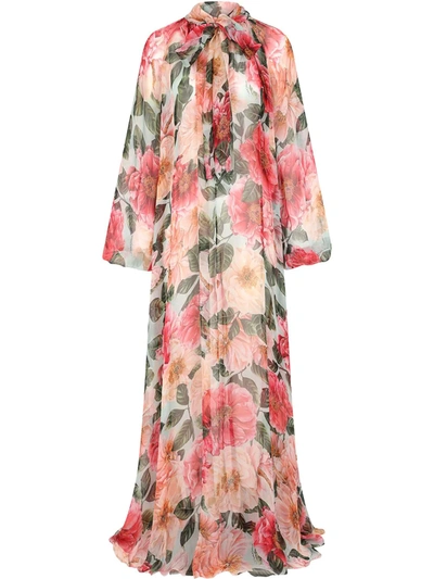 Shop Dolce & Gabbana Floral-print Maxi Dress In Pink