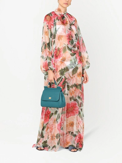 Shop Dolce & Gabbana Floral-print Maxi Dress In Pink