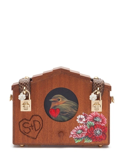 Shop Dolce & Gabbana Dolce Wood Box Bag In Brown