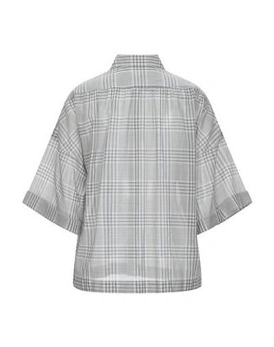 Shop Agnona Woman Shirt Light Grey Size 4 Wool, Silk