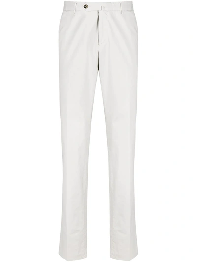 Shop Pt01 Cotton-blend Chino Trousers In Neutrals