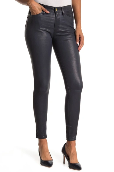 Shop Frame Le High Leather Skinny Jeans In Moonlight