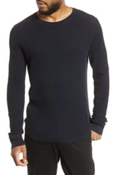 Shop Vince Regular Fit Thermal Knit Crewneck Sweatshirt In New Coastal