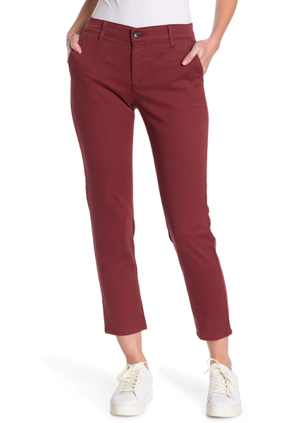 Shop Ag Caden Straight Crop Jeans In Tannic Red