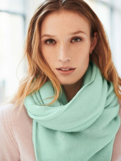 Shop White + Warren Mini Cashmere Travel Wrap In Cucumber