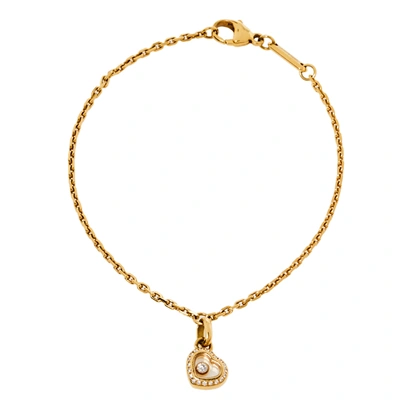Pre-owned Chopard Happy Diamonds Heart Motif 18k Yellow Gold Bracelet