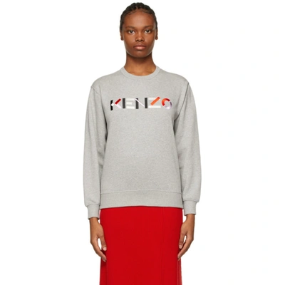 Shop Kenzo Grey Logo Sweatshirt In 94a Grey