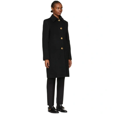 Shop Givenchy Black Wool 4g Chain Coat In 001-black