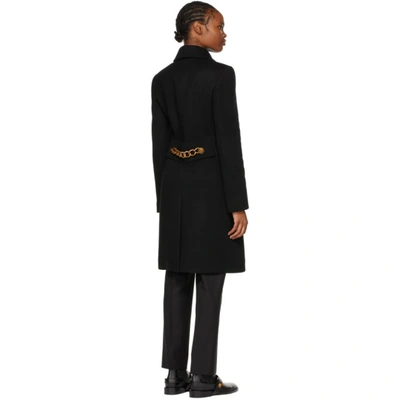 Shop Givenchy Black Wool 4g Chain Coat In 001-black