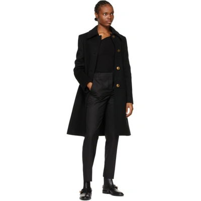 Shop Givenchy Black Wool 4g Chain Coat In 001-black