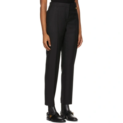 Shop Givenchy Black Wool Cigarette 4g Chain Trousers In 001-black