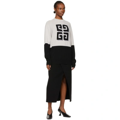 Shop Givenchy Grey & Black Cashmere 4g Sweater In 002-black/