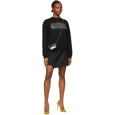 Shop Givenchy Black Rhinestone Logo Sweatshirt In 001-black