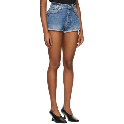 Shop Givenchy Blue Denim 4g Chain Shorts In 420-medium