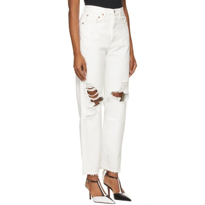 Shop Agolde White 90's Mid-rise Loose Jeans In Flash