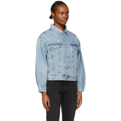Shop Agolde Blue Denim Oversized Charli Jacket In Billboard
