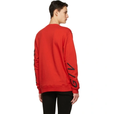 Shop Givenchy Red Big Embroidered Refracted Sweatshirt In 606 Red/bla