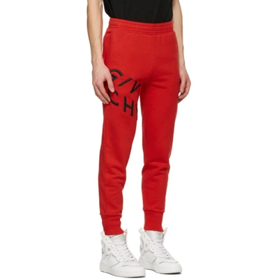 Shop Givenchy Red Embroidered Refracted Lounge Pants In 009-black/r
