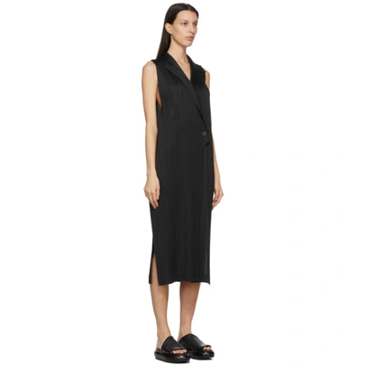 Shop Issey Miyake Black Light Mannish Long Dress In 15-black