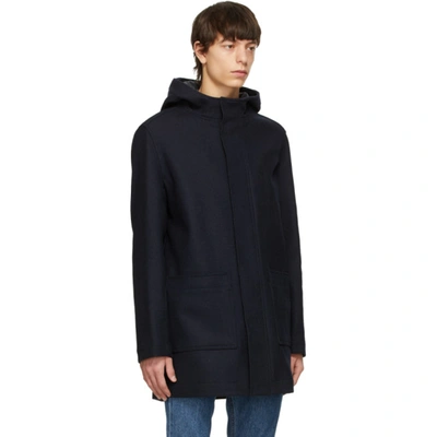 Shop Apc Navy Tony Parka In Iak Darknav