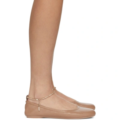Shop Gianvito Rossi Brown Ankle Chain Ballerina Flats In Pral Pralin