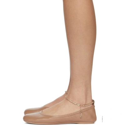 Shop Gianvito Rossi Brown Ankle Chain Ballerina Flats In Pral Pralin