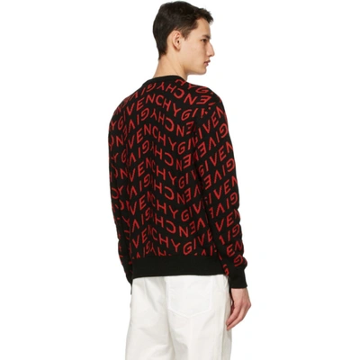 Shop Givenchy Black & Red Refracted Sweater In 009 Black/r