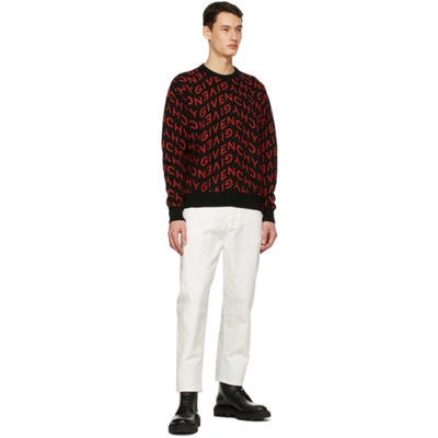 Shop Givenchy Black & Red Refracted Sweater In 009 Black/r