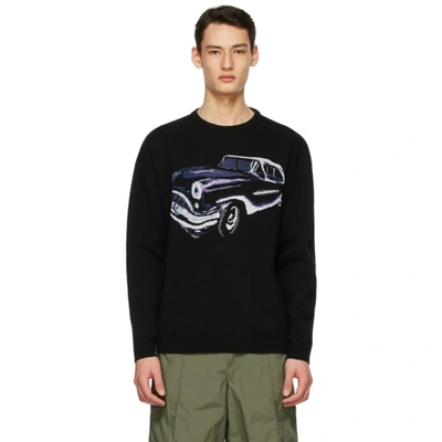 Shop Givenchy Black Jacquard Car Sweater In 001 Black