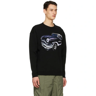 Shop Givenchy Black Jacquard Car Sweater In 001 Black