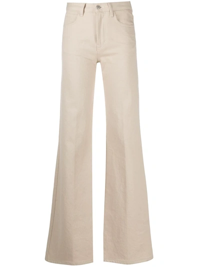 Shop Ami Alexandre Mattiussi High-waisted Flared Jeans In Neutrals