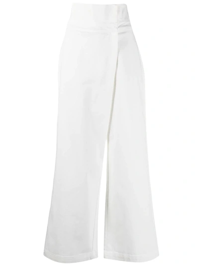 Shop Federica Tosi High-rise Paperbag Trousers In White
