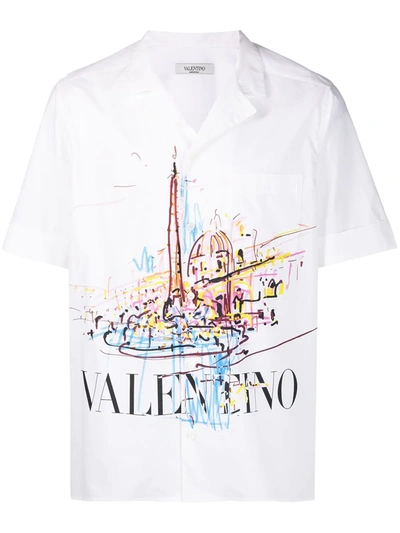 Shop Valentino Graphic-print Shirt In White