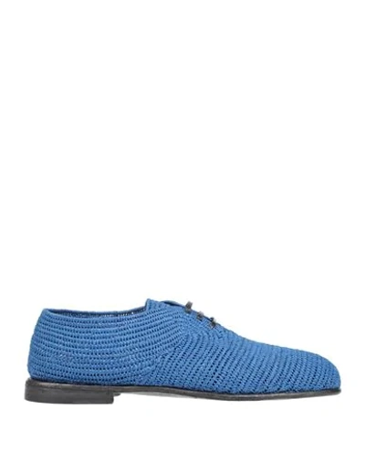 Shop Dolce & Gabbana Lace-up Shoes In Bright Blue