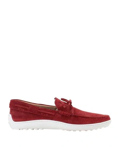 Shop Tod's Man Loafers Brick Red Size 7 Soft Leather