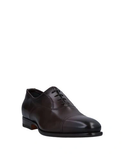 Santoni Lace-up Shoes In Dark Brown
