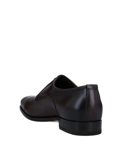 Santoni Lace-up Shoes In Dark Brown