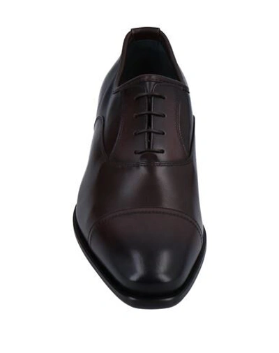 Santoni Lace-up Shoes In Dark Brown