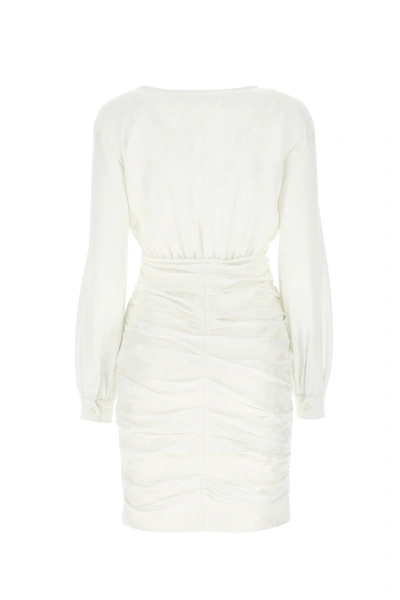 Shop Moschino Ivory Viscose Blend Dress White  Donna 38