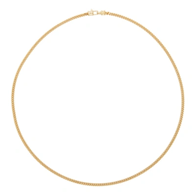 Shop Tom Wood Gold Curb Chain M Necklace In Gold Plated