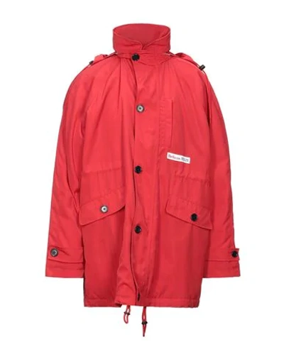 Shop Martine Rose Man Coat Red Size L Polyester