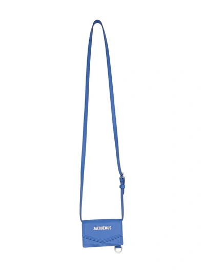 Shop Jacquemus Logo Plaque Messenger Bag In Blue