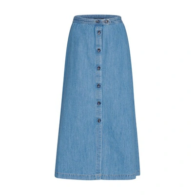 Shop A.p.c. Deauville Skirt In Light Blue