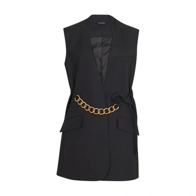 Shop Givenchy Metallic Chain Sleeveless Jacket In Black