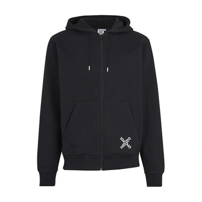 Shop Kenzo Zipped  Sport Hoodie In Black