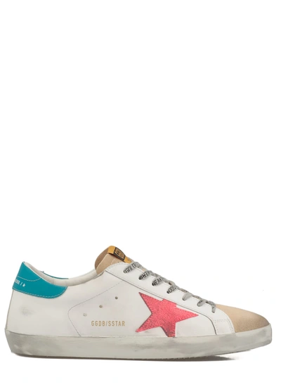 Shop Golden Goose Superstar Classic Sneakers In White/cappuccino/fuxia Fluo/pe