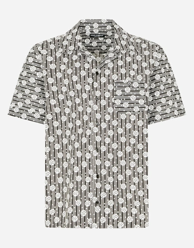 Shop Dolce & Gabbana Geometric-print Cotton Hawaiian Shirt In Multicolor