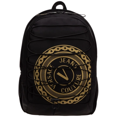 Shop Versace Jeans Couture Men's Rucksack Backpack Travel In Black